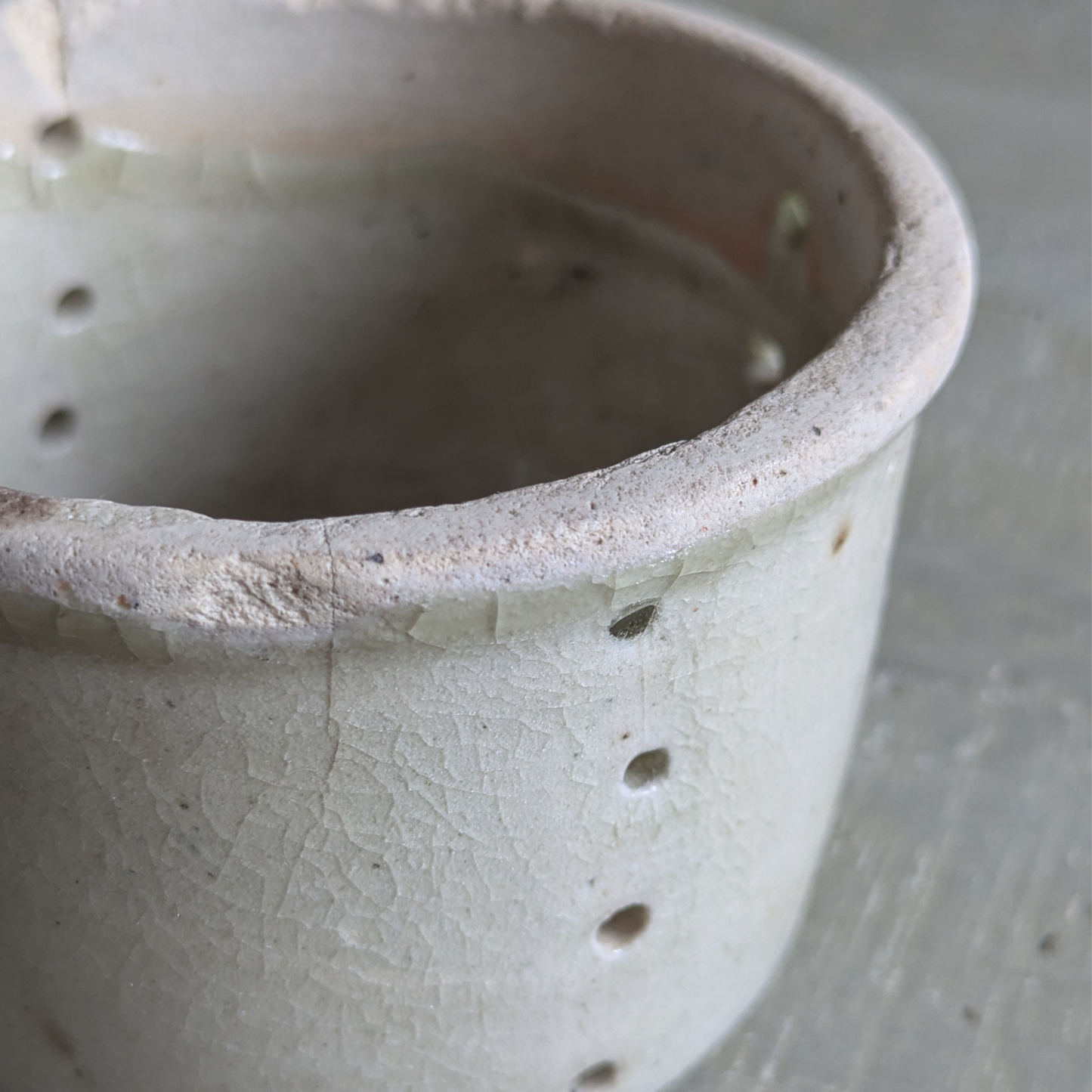 Small Off-White Cheese Strainer