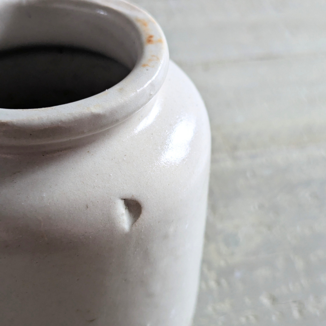 Small White French Pot
