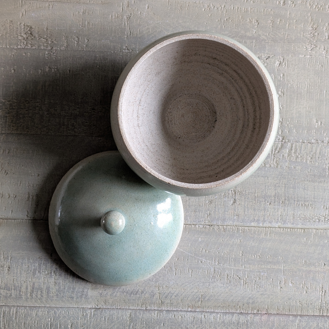 Lidded Blue Studio Pottery Pot