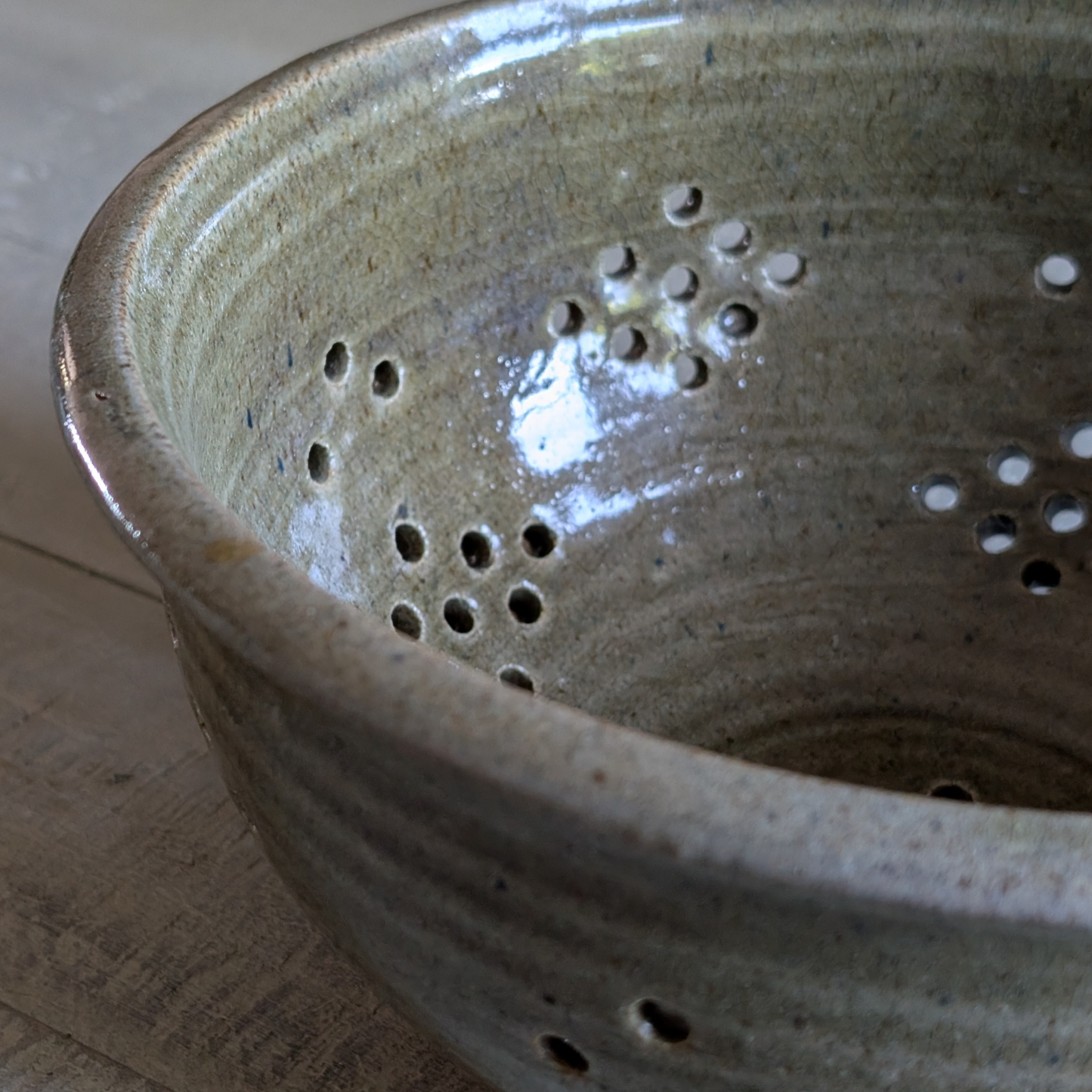 Green Studio Pottery Colander