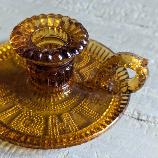 Good Night Amber Candlestick