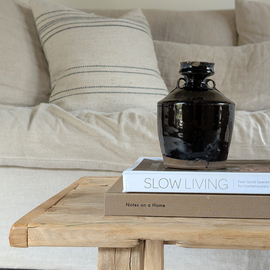 Black Chinese Handled Bottle