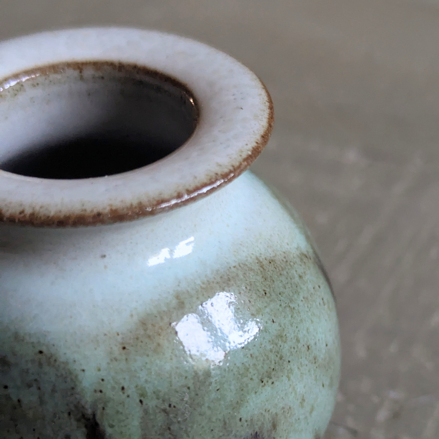 Green Studio Pottery Bud Vase