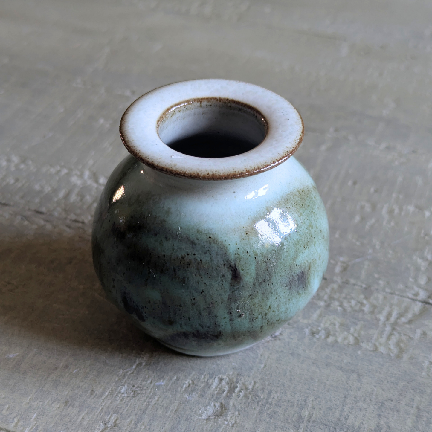 Green Studio Pottery Bud Vase