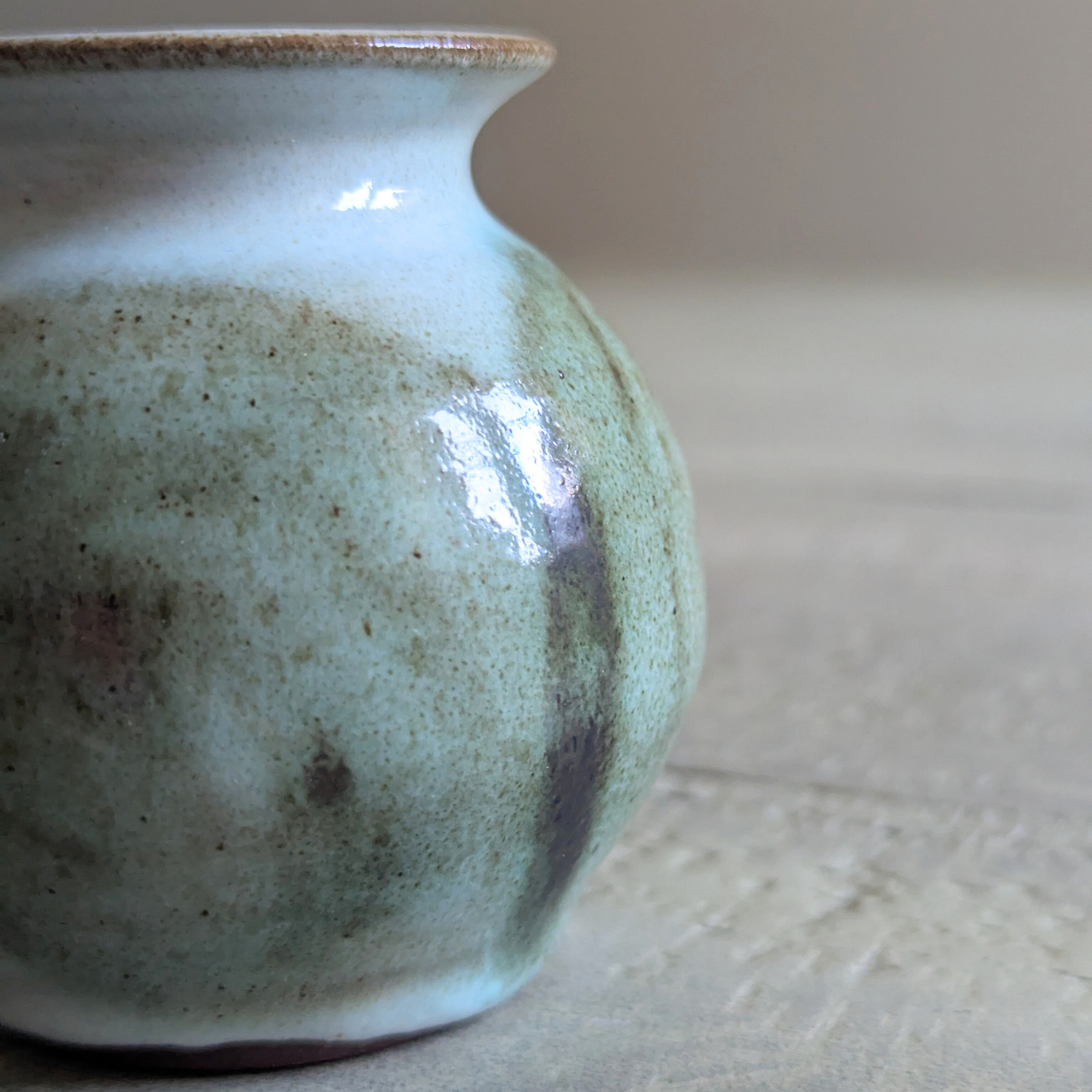 Green Studio Pottery Bud Vase