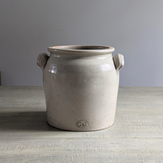 Large Beige Confit Pot