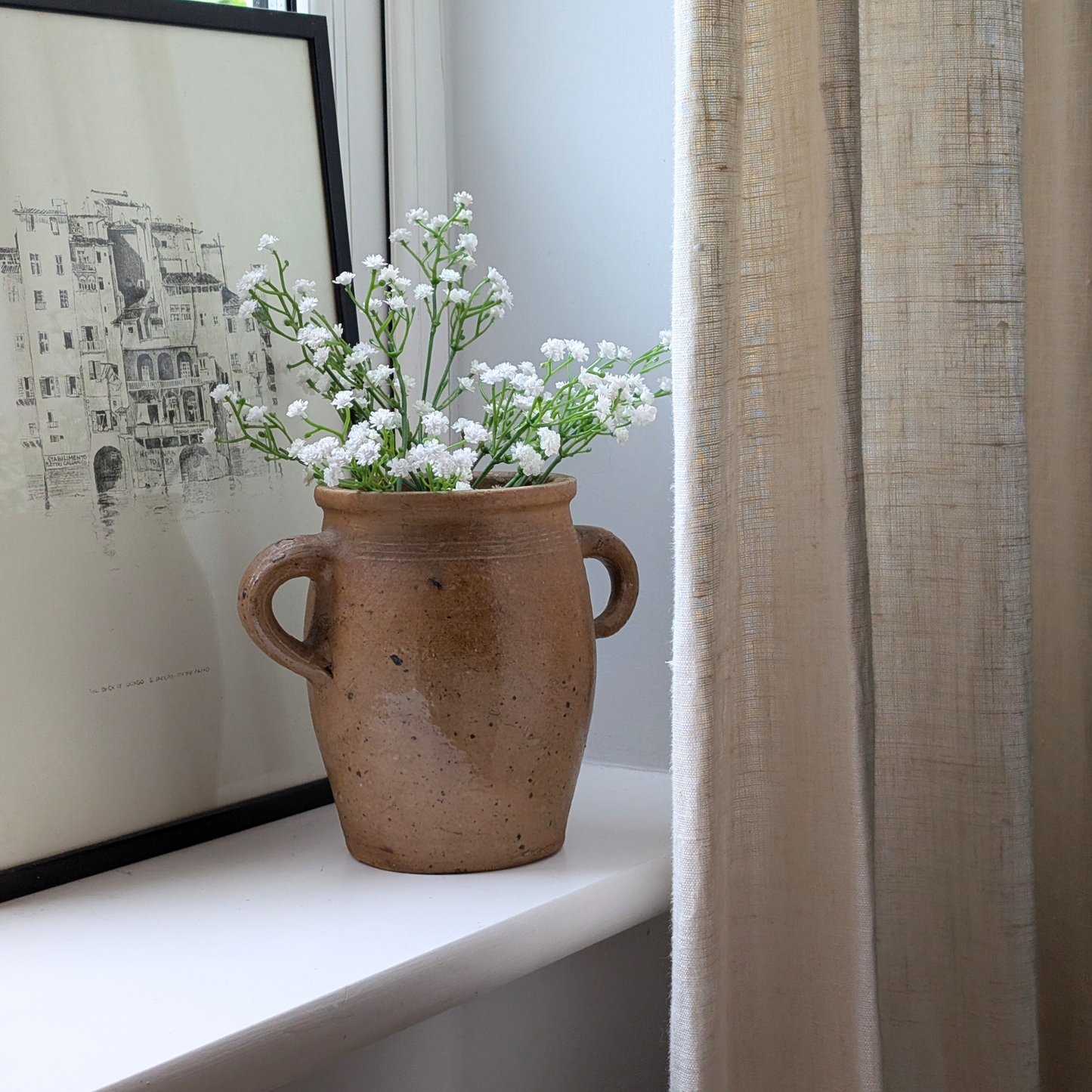 Small Brown Double Handled Pot