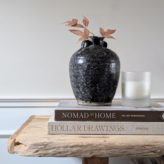 Small Black Chinese Handled Bottle