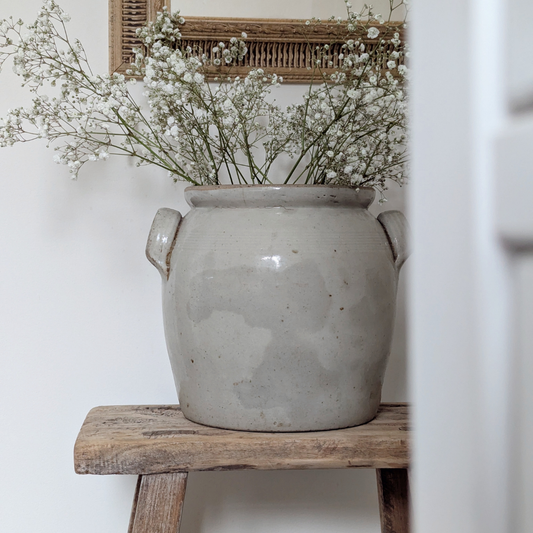 Large Off-White Confit Pot