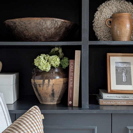 Large Half Glaze Brown Storage Jar