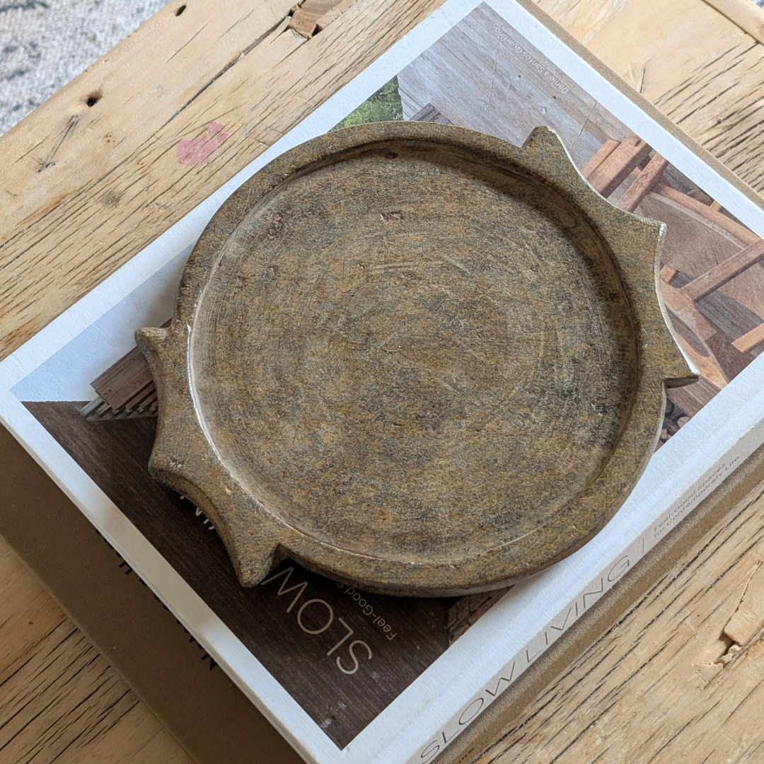 Antique Carved Stone Plate