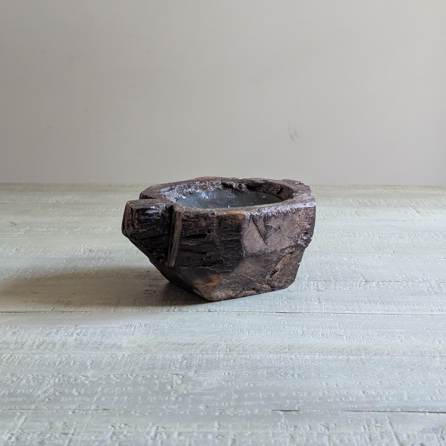 Dark Wood Candle Base