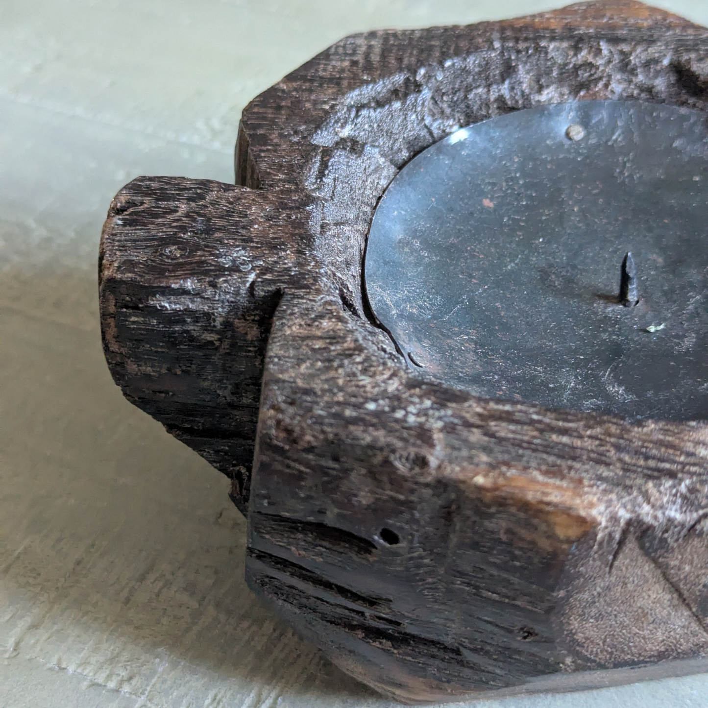 Dark Wood Candle Base