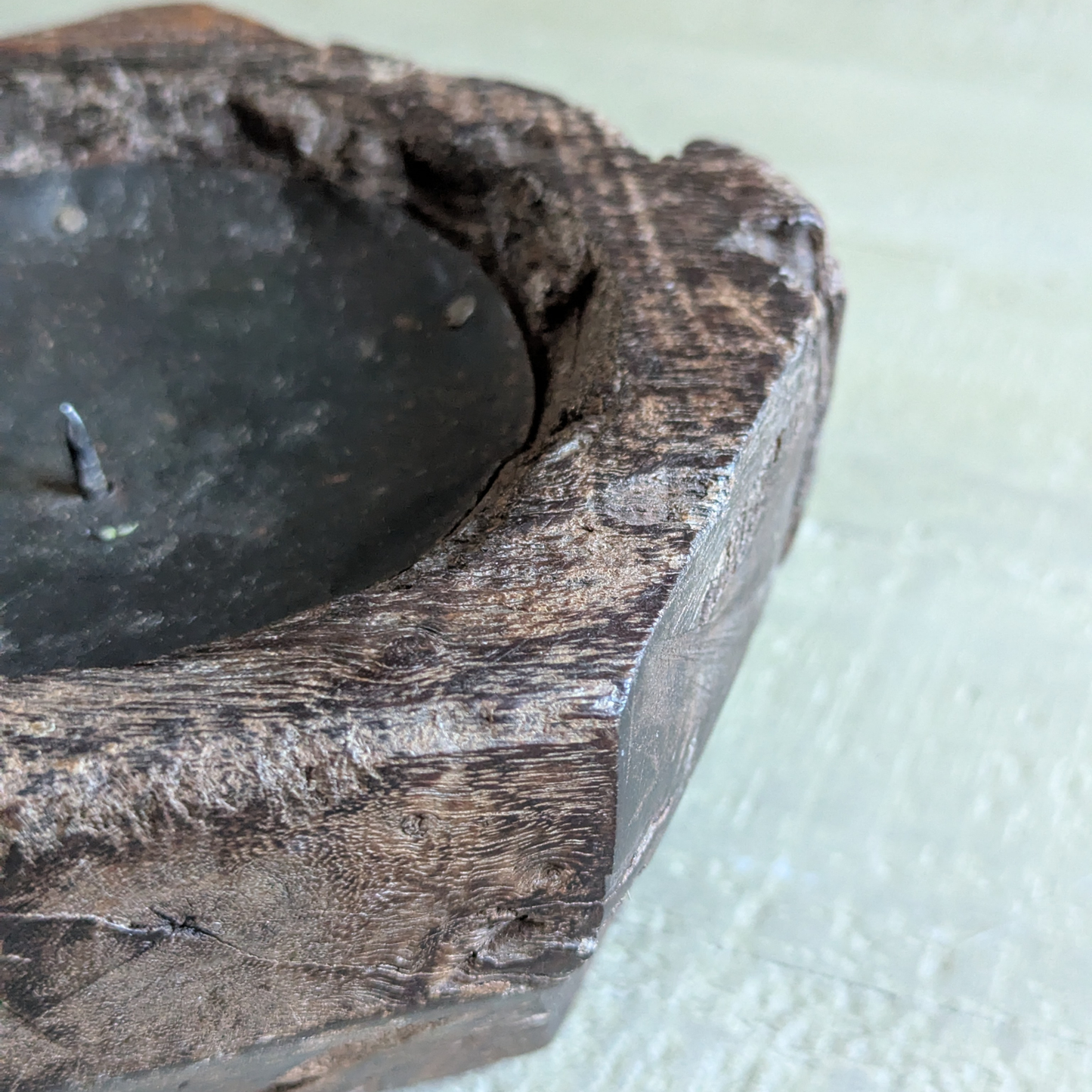 Dark Wood Candle Base