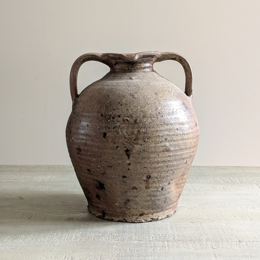 Large Brown Double Handled French Pot