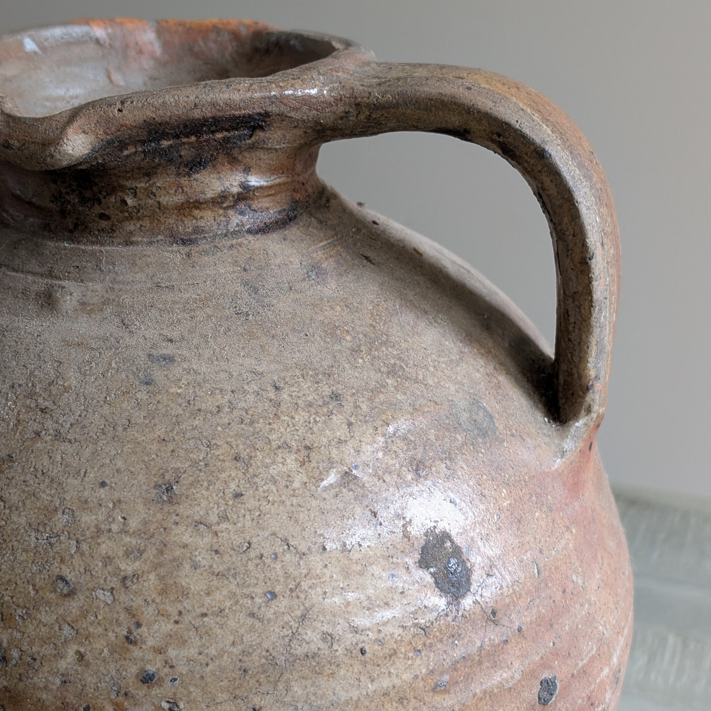 Large Brown Double Handled French Pot
