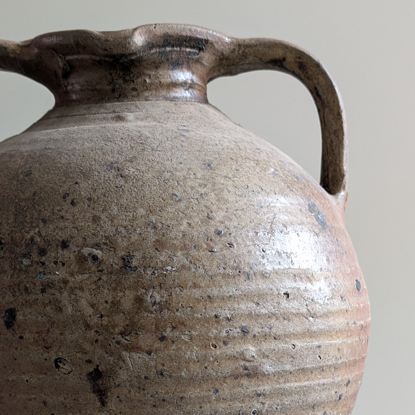 Large Brown Double Handled French Pot