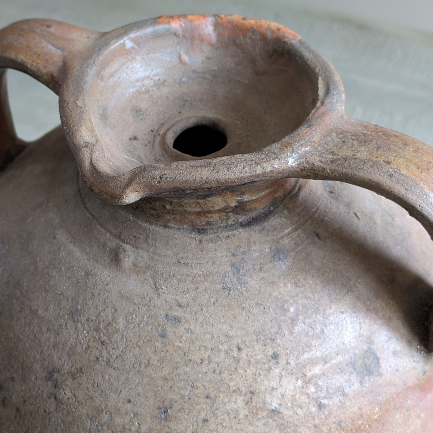 Large Brown Double Handled French Pot