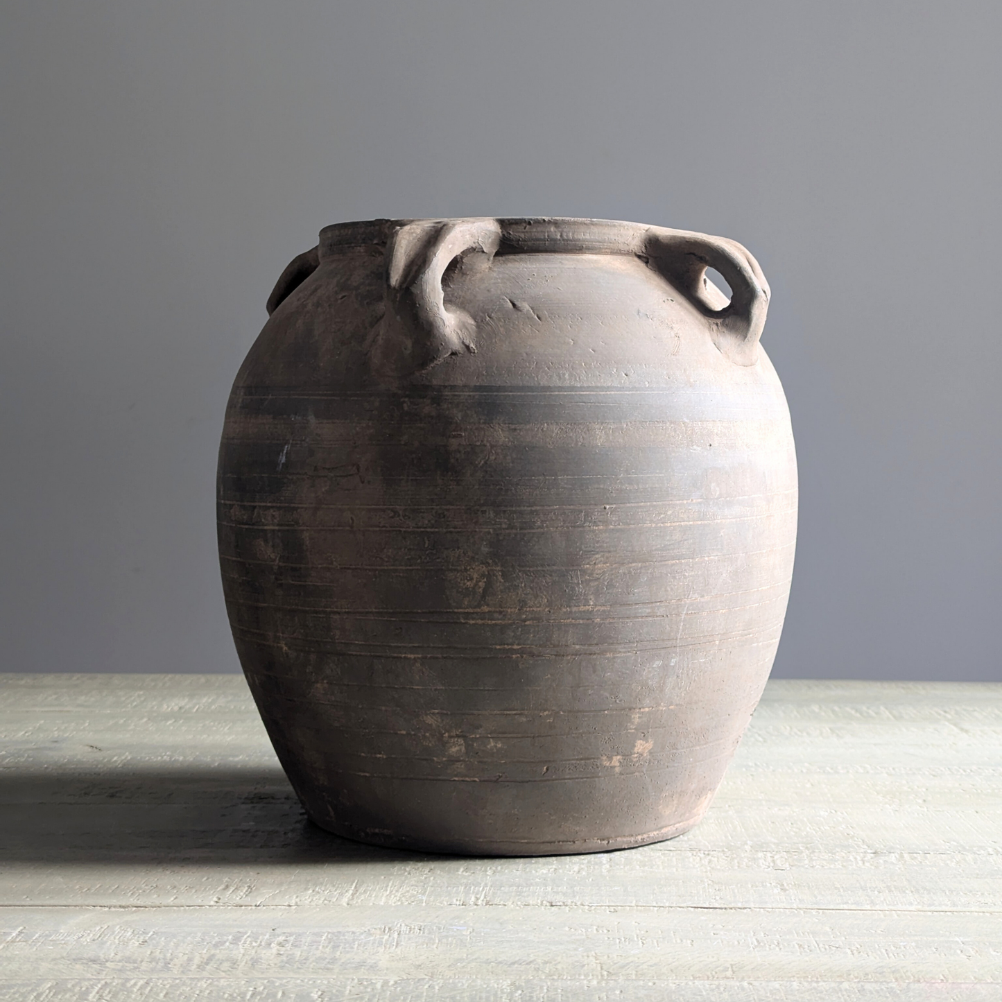 Large Grey Stripe Pot