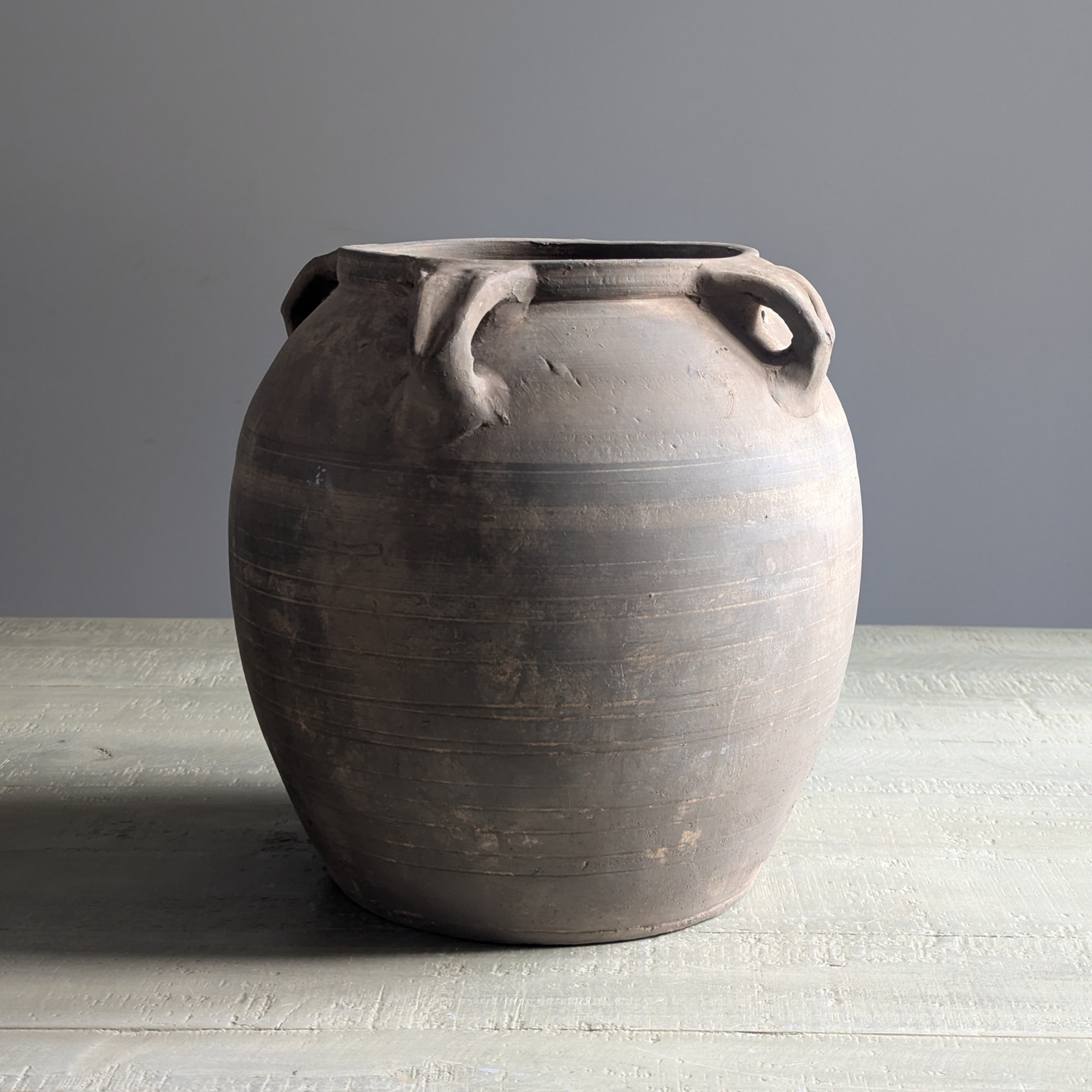 Large Grey Stripe Pot