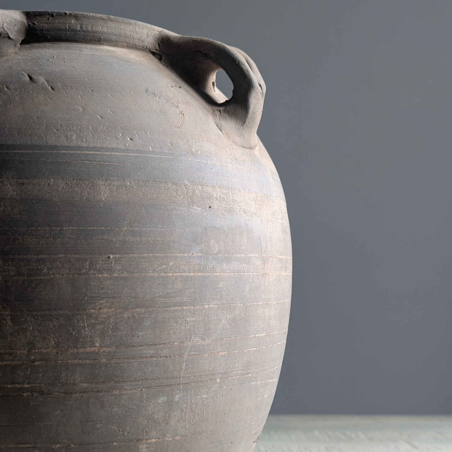 Large Grey Stripe Pot