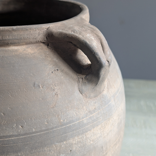 Large Grey Stripe Pot