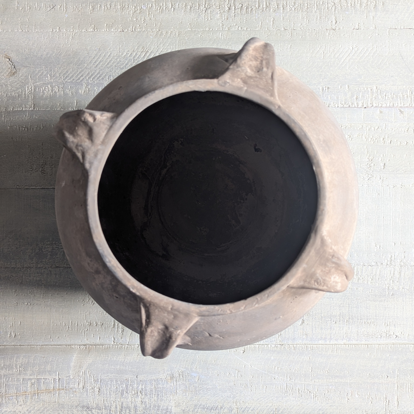 Large Grey Stripe Pot