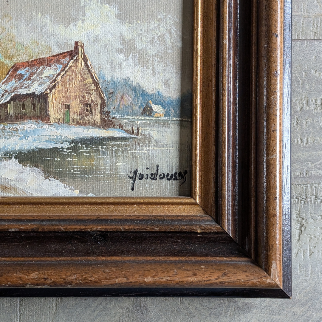 Framed Winter House Artwork