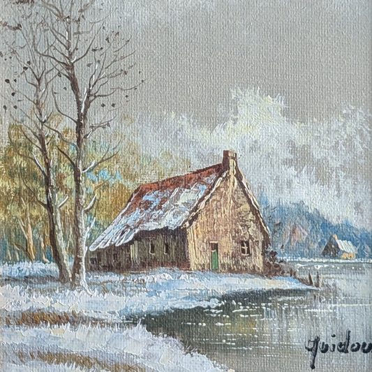 Framed Winter House Artwork