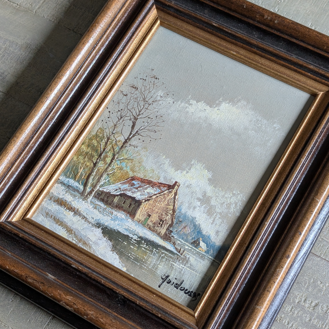 Framed Winter House Artwork
