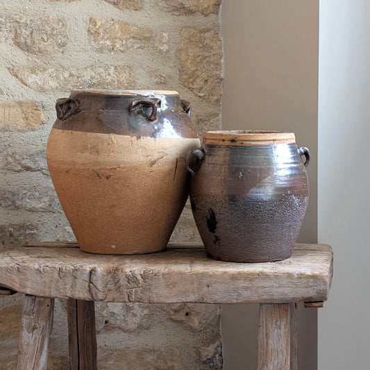 Brown Glazed Confit Pots