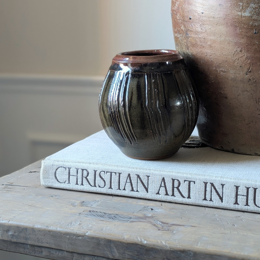 Small Brown Studio Pottery Vase