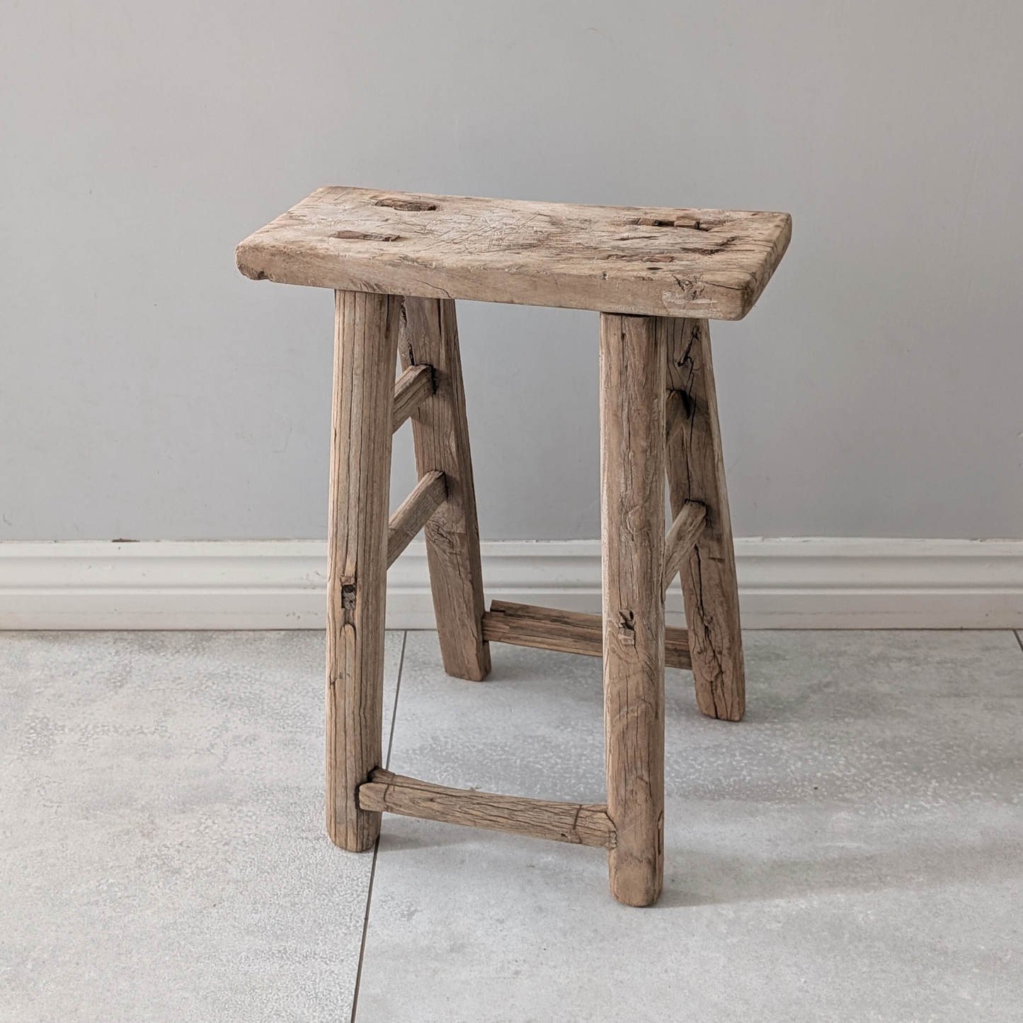 Large Reclaimed Wood Milking Stools