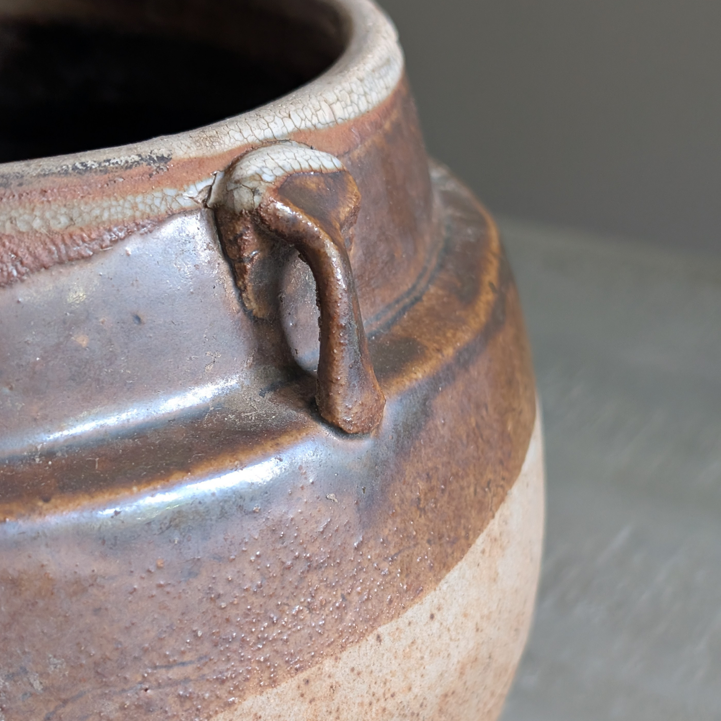 Half Glaze Chinese Storage Jar 1