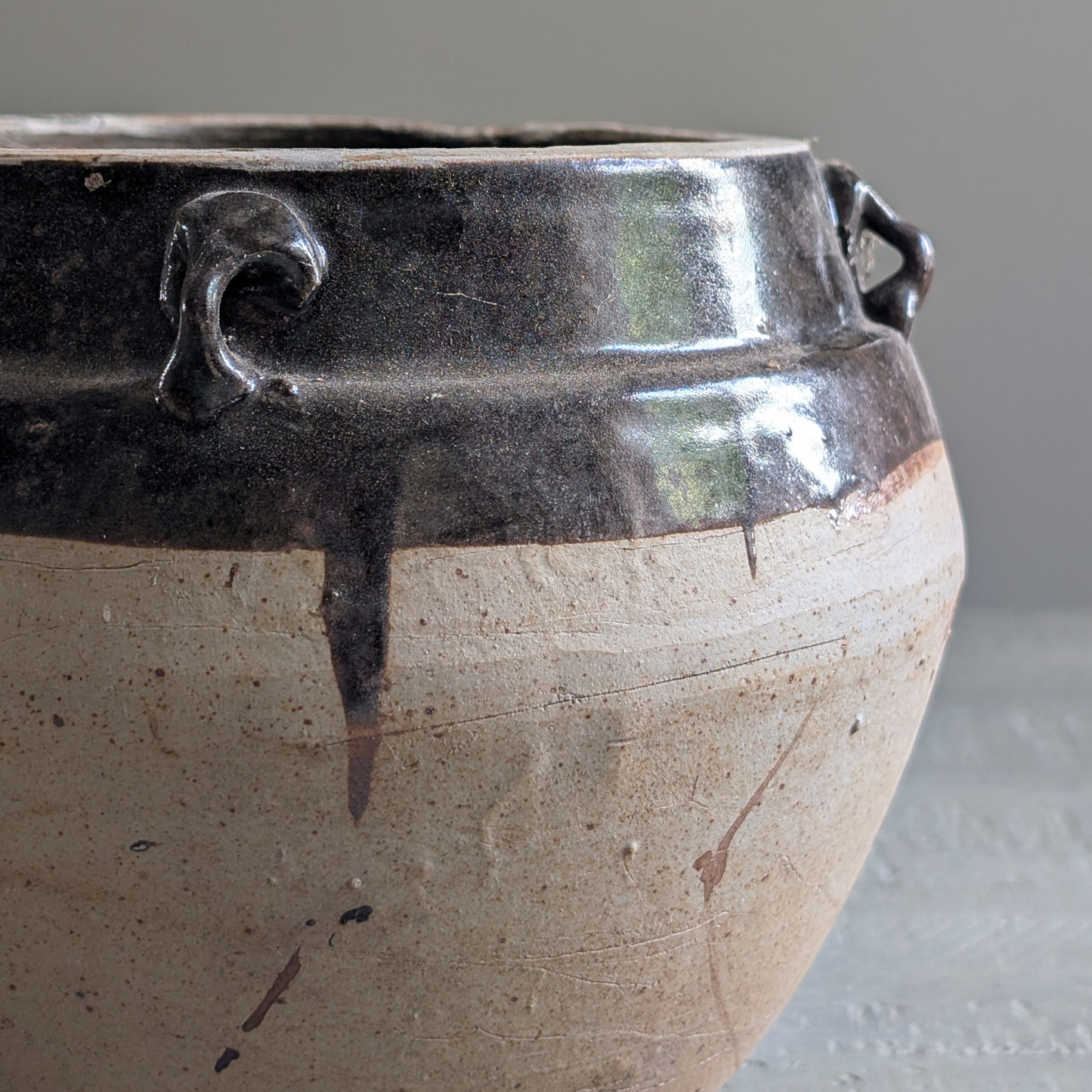 Half Glaze Chinese Storage Jar 2