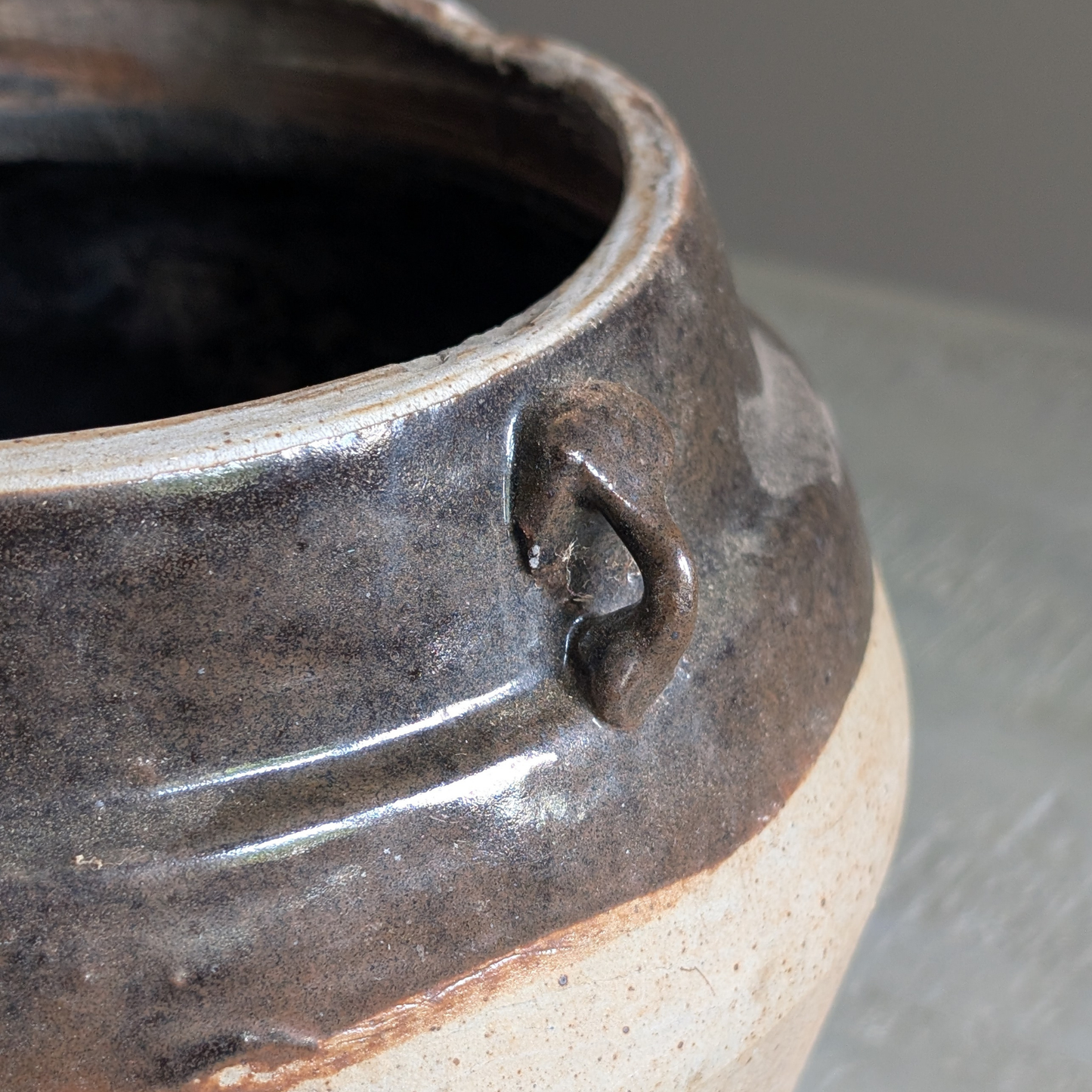 Half Glaze Chinese Storage Jar 2