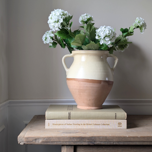 Half Glazed Butter Yellow Vase