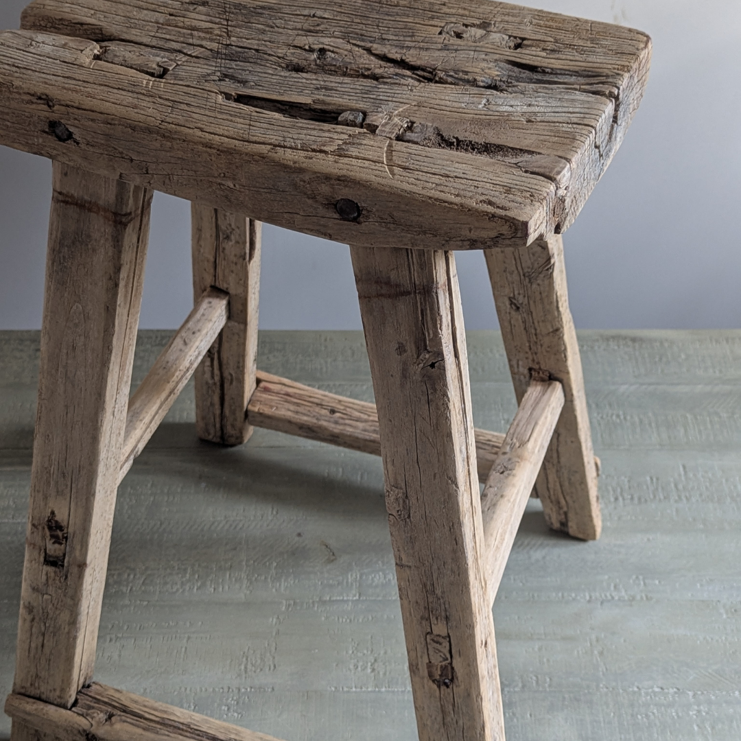 Large Reclaimed Wood Milking Stools