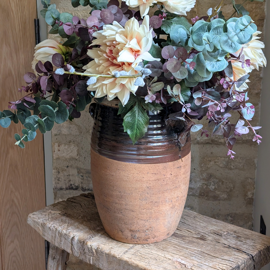 XL Half Glaze Brown Pot