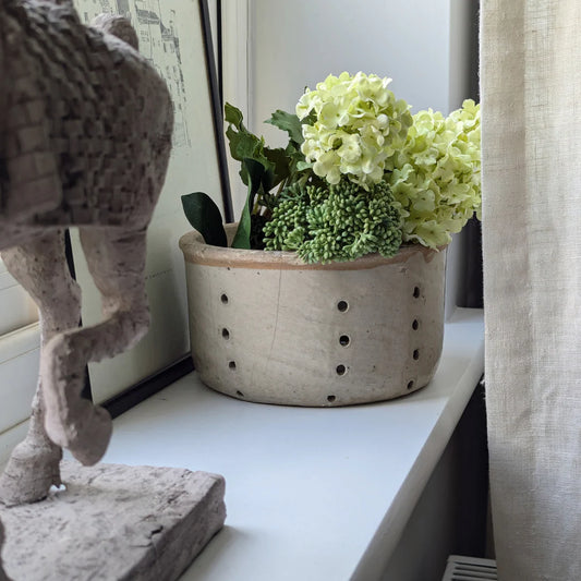 Large Off-White Cheese Strainer 1