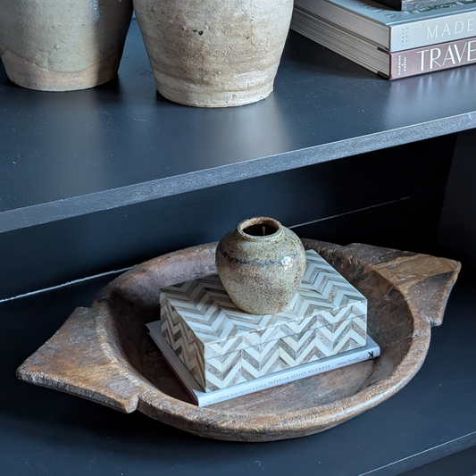 Dark Wooden Chapati Bowl