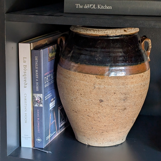 Large Brown Glaze Confit Pot
