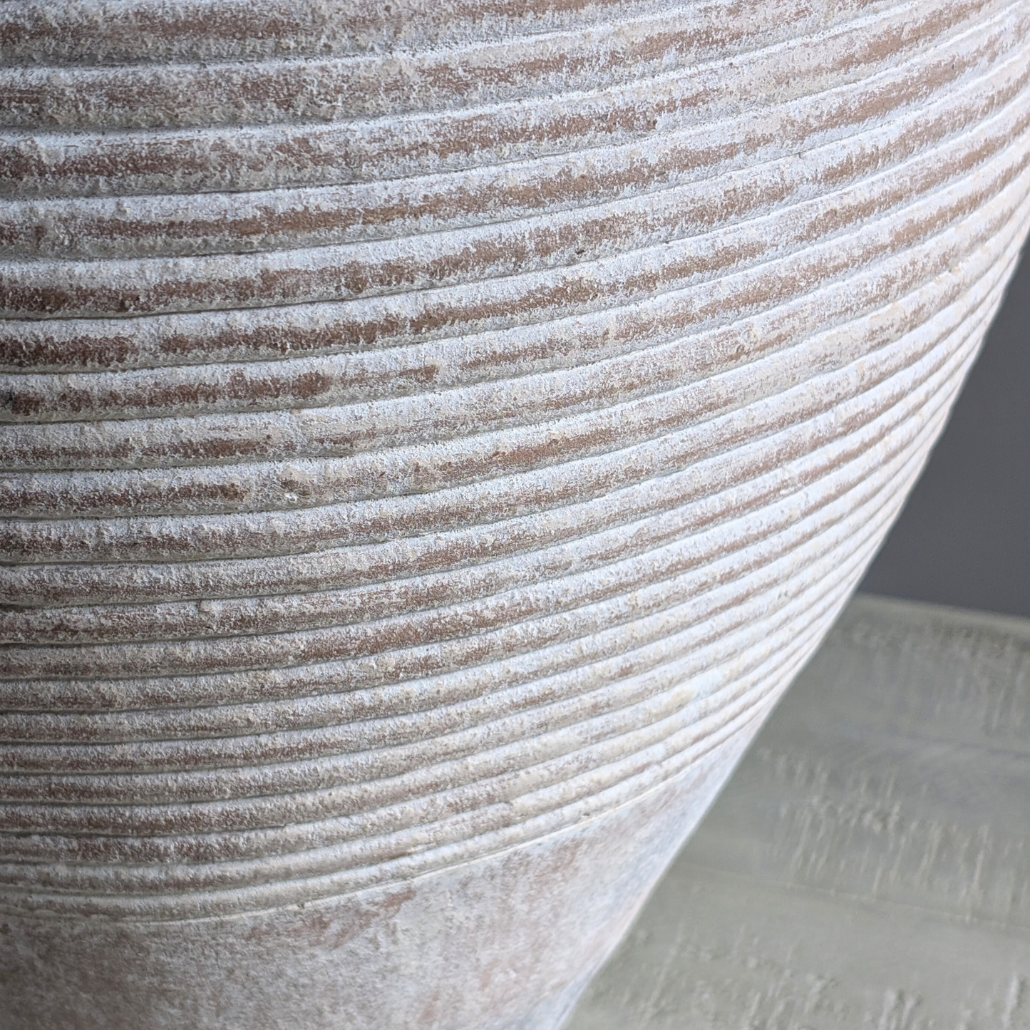 XL White Washed Terracotta Olive Pot