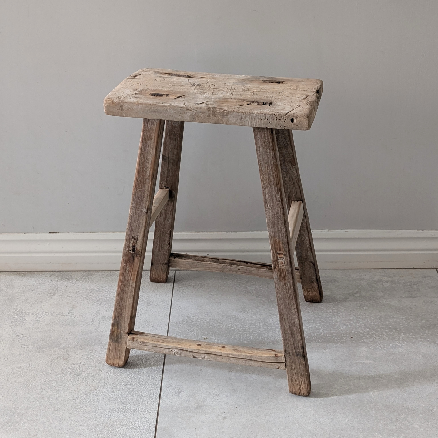 Large Reclaimed Wood Milking Stools