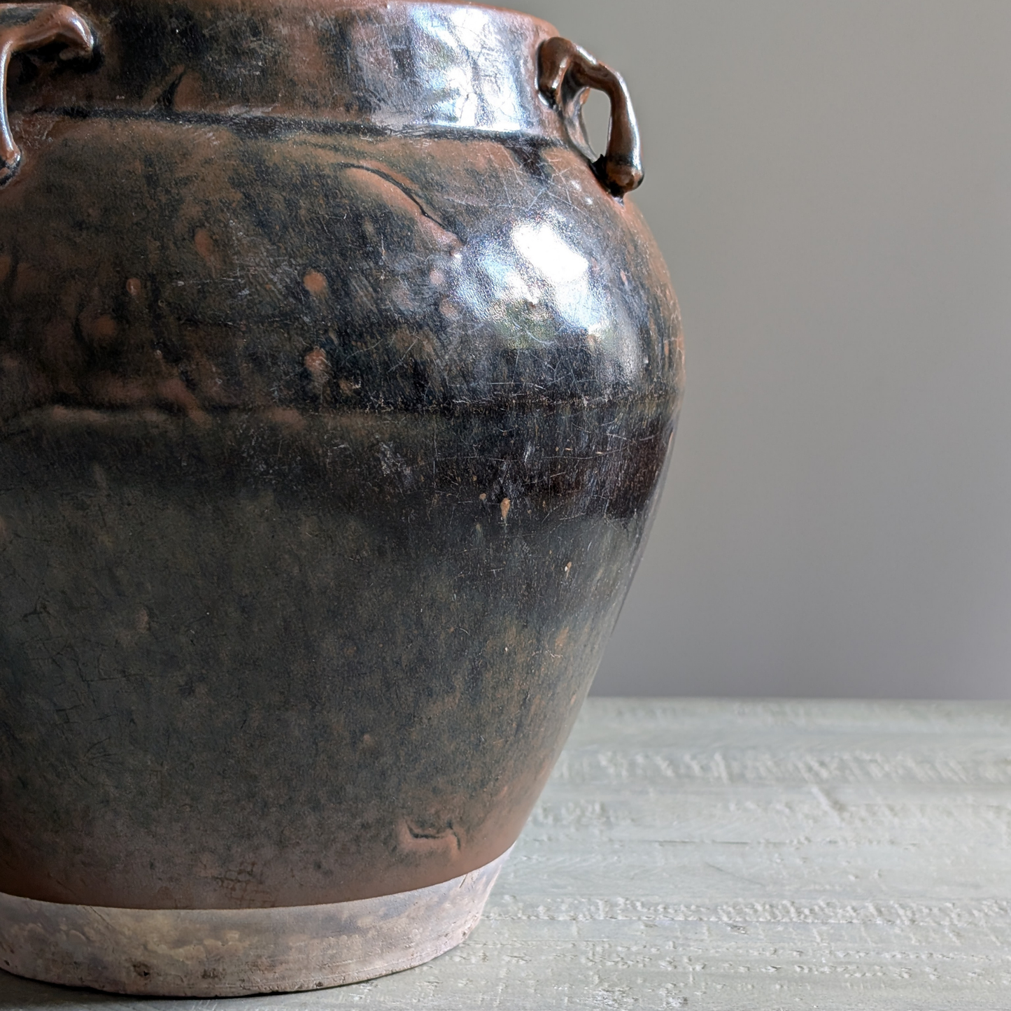 Large Mottled Glaze Chinese Storage Jar