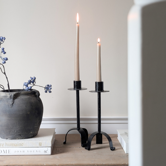 Wrought Iron Candle Holders (Pair)