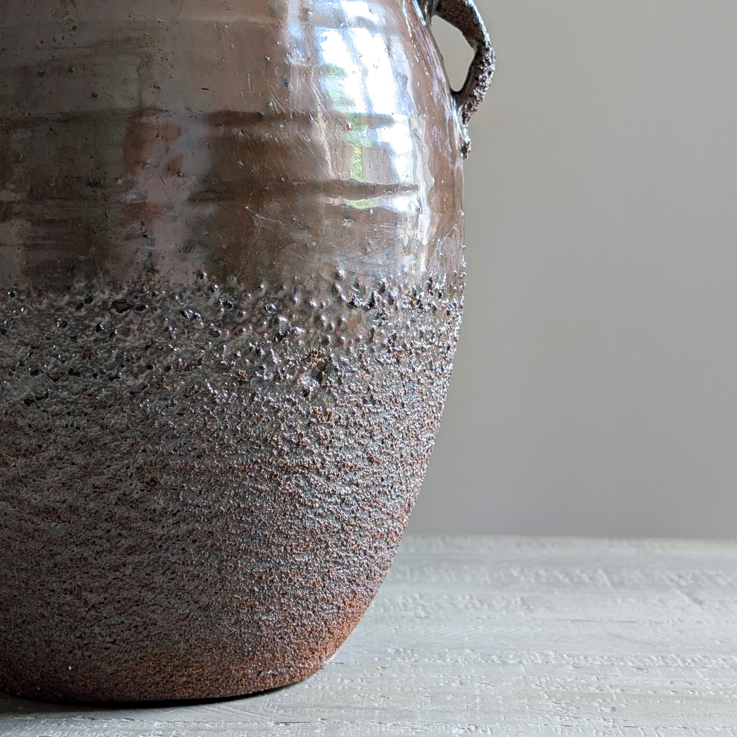 Large Brown Glazed Confit Pot