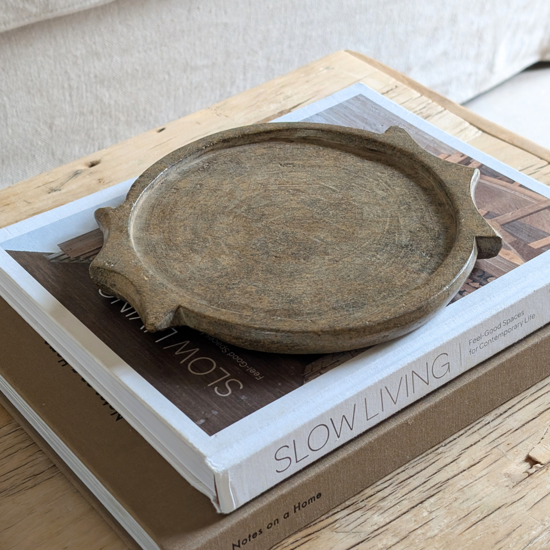 Antique Carved Stone Plate