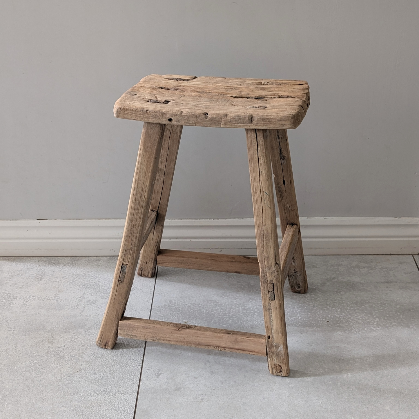 Large Reclaimed Wood Milking Stools