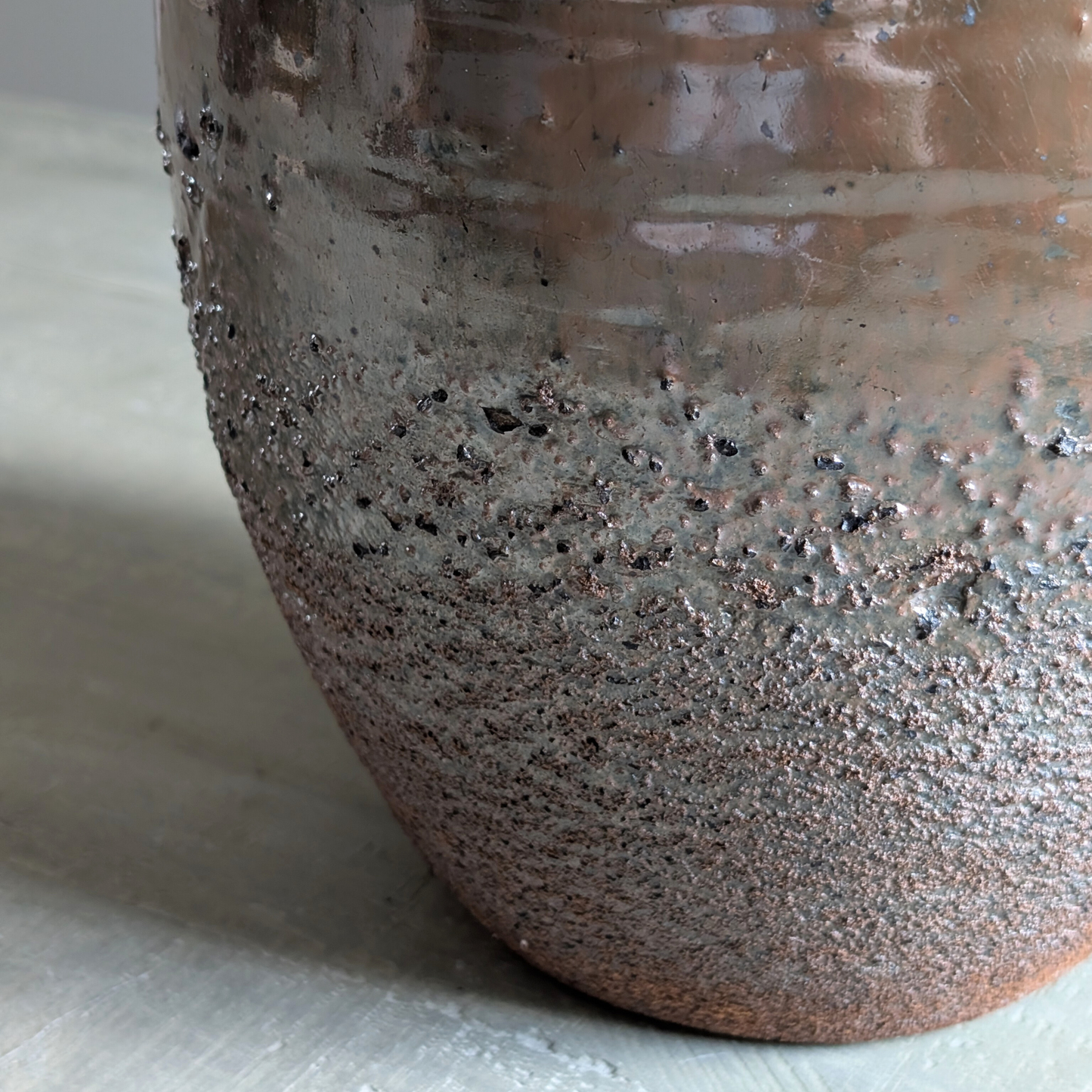Large Brown Glazed Confit Pot